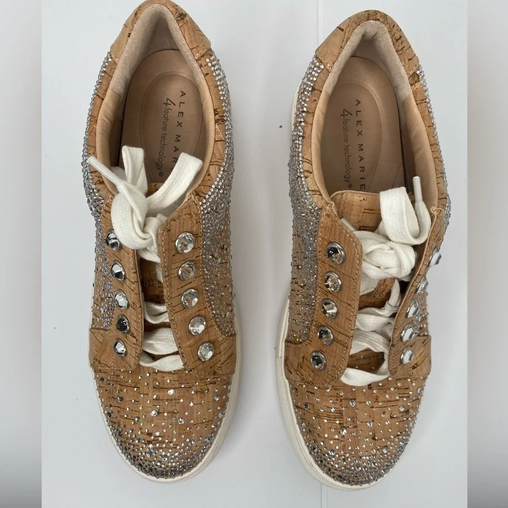 ALEX MARIE 4 Feature Technology Cork Sneaker Bling Embellished Sparkle